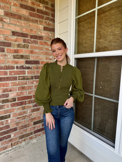 Pure Bliss Smocked Bodice Top