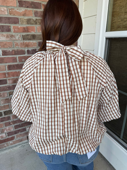 Kara Bubble Back Bow Top