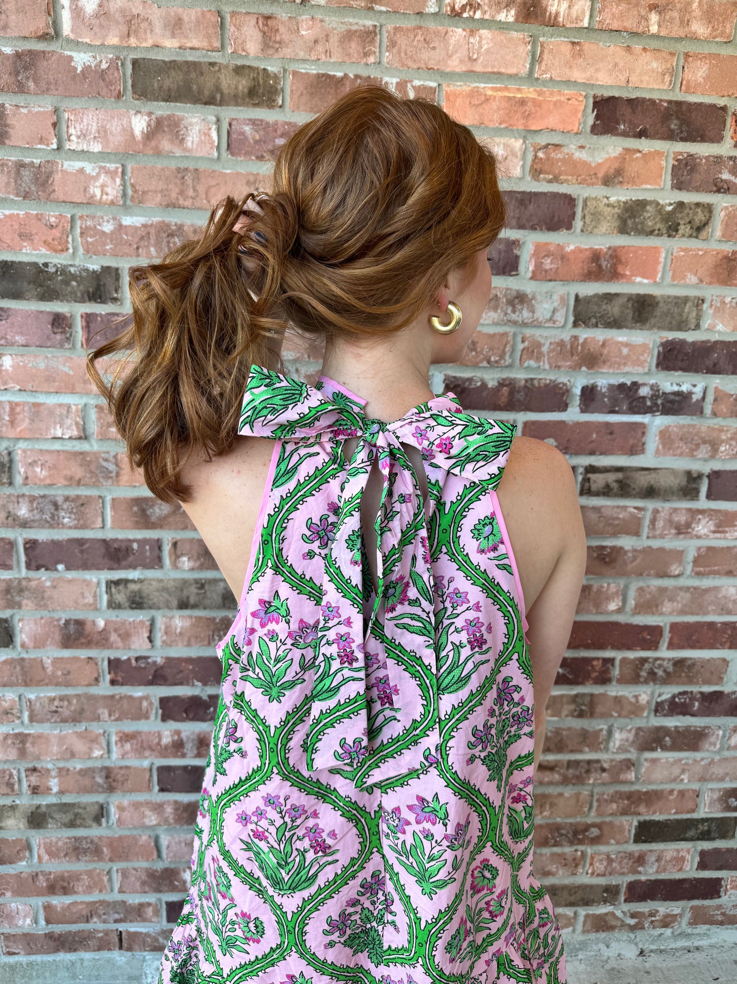 Nellie Florals Halter Dress