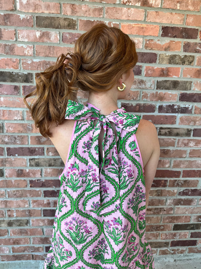 Nellie Florals Halter Dress