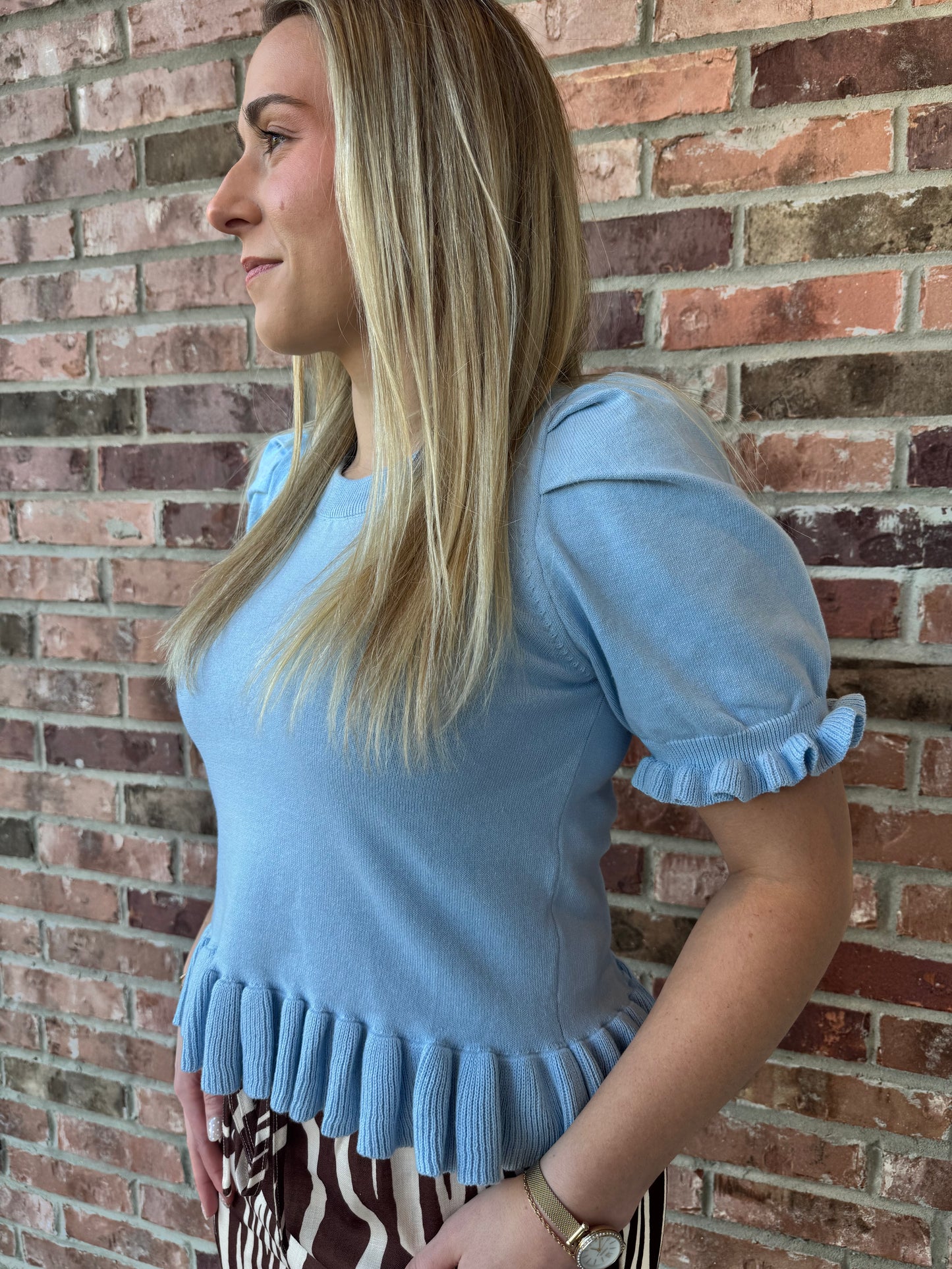 Baby Blues Ruffle Top