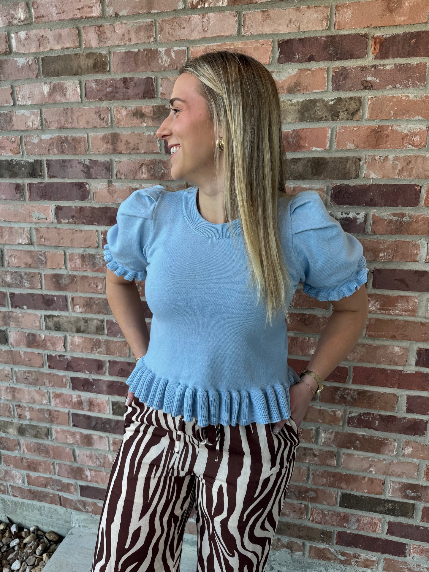 Baby Blues Ruffle Top