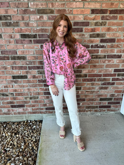 Fiona Floral Button Down Top
