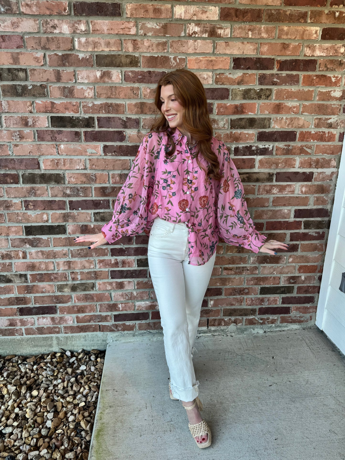 Fiona Floral Button Down Top