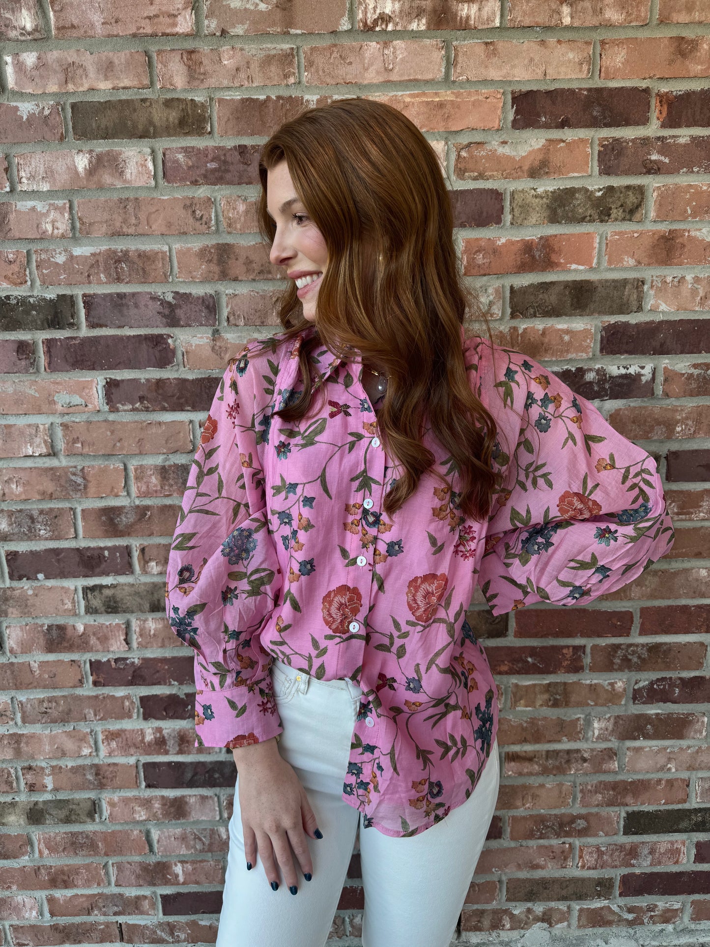 Fiona Floral Button Down Top