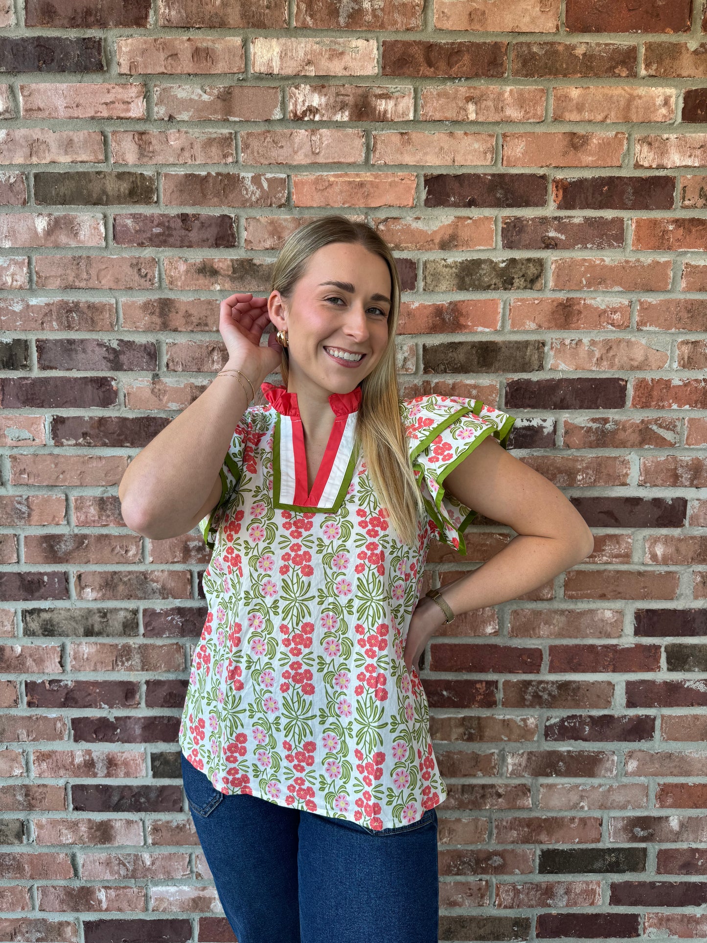 Grow Freely Ruffle Sleeve Top