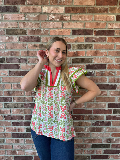 Grow Freely Ruffle Sleeve Top