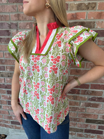 Grow Freely Ruffle Sleeve Top