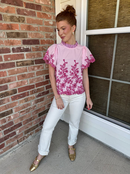 Lainie Seersucker Detail Blouse