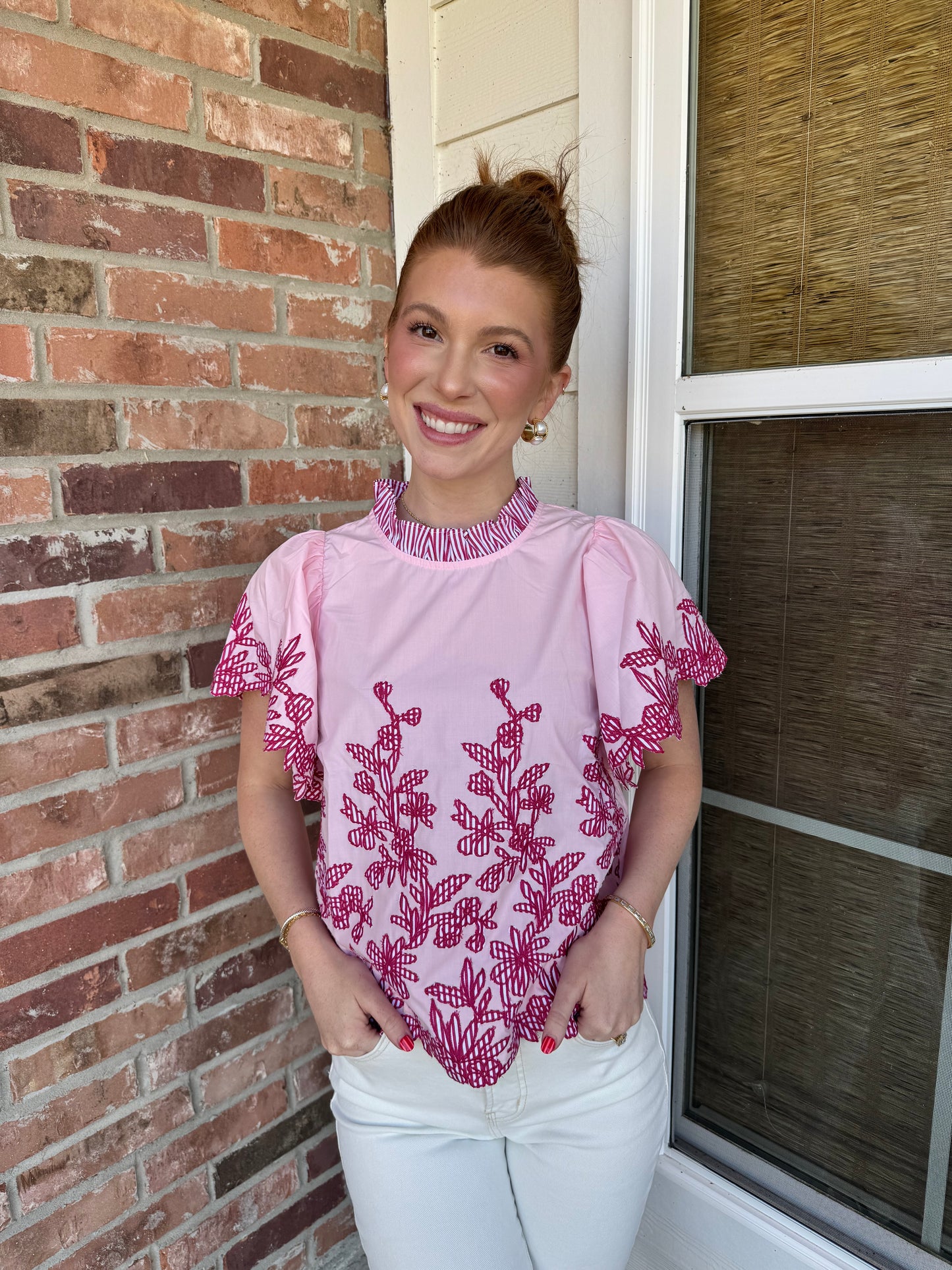 Lainie Seersucker Detail Blouse
