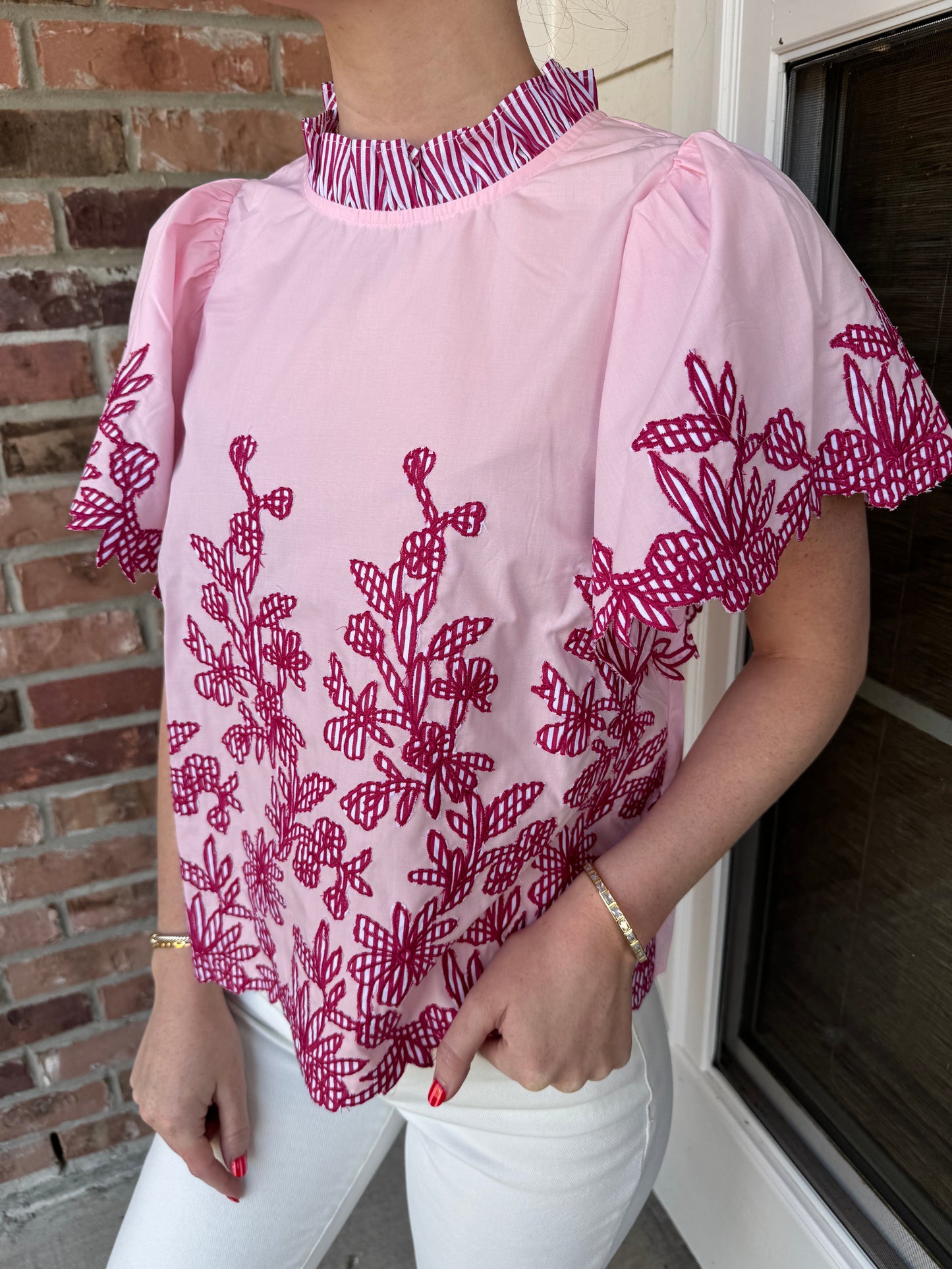 Lainie Seersucker Detail Blouse