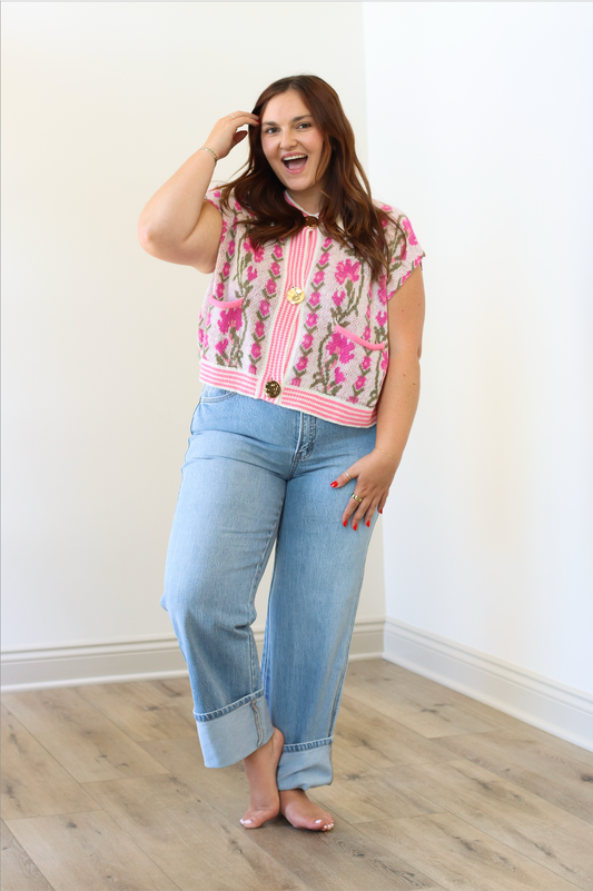 Vervet High Rise Cuffed Straight Jeans